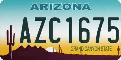 AZ license plate AZC1675