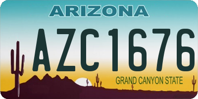 AZ license plate AZC1676