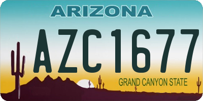 AZ license plate AZC1677