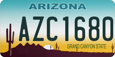AZ license plate AZC1680