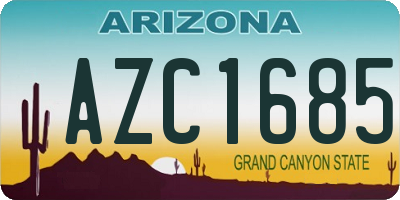 AZ license plate AZC1685
