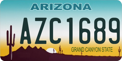 AZ license plate AZC1689