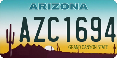 AZ license plate AZC1694