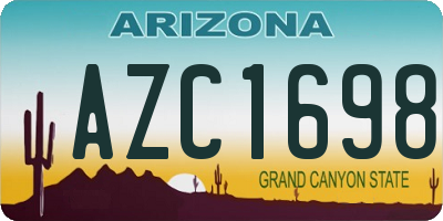 AZ license plate AZC1698