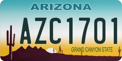 AZ license plate AZC1701