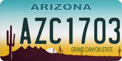 AZ license plate AZC1703