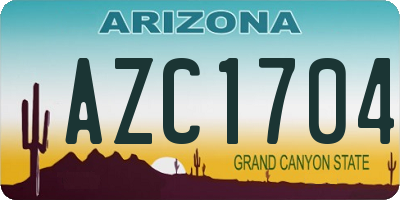 AZ license plate AZC1704