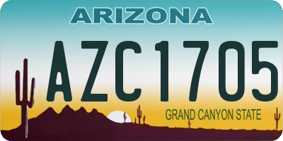 AZ license plate AZC1705