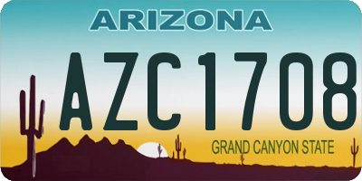 AZ license plate AZC1708