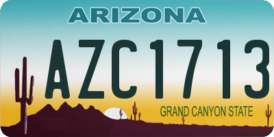 AZ license plate AZC1713