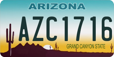 AZ license plate AZC1716