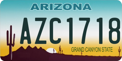 AZ license plate AZC1718