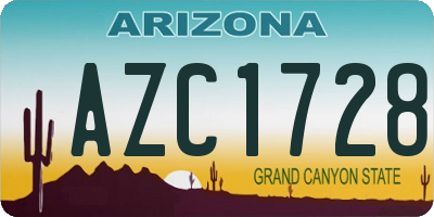 AZ license plate AZC1728