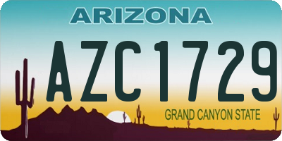 AZ license plate AZC1729
