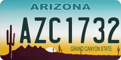 AZ license plate AZC1732