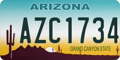 AZ license plate AZC1734
