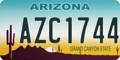 AZ license plate AZC1744
