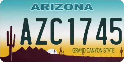 AZ license plate AZC1745