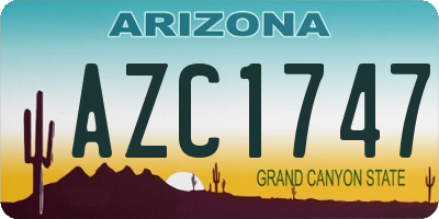 AZ license plate AZC1747