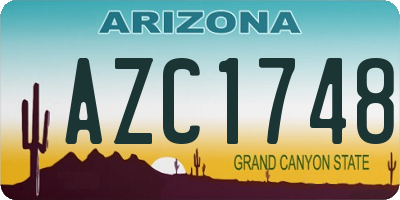 AZ license plate AZC1748