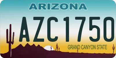 AZ license plate AZC1750