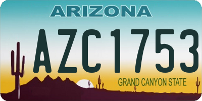 AZ license plate AZC1753