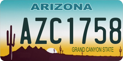 AZ license plate AZC1758
