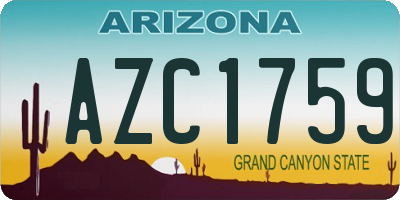 AZ license plate AZC1759