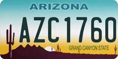 AZ license plate AZC1760