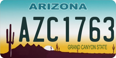 AZ license plate AZC1763