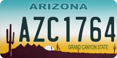 AZ license plate AZC1764