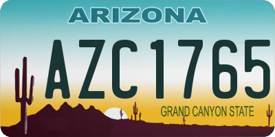 AZ license plate AZC1765
