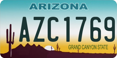 AZ license plate AZC1769