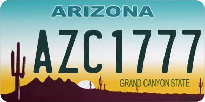 AZ license plate AZC1777