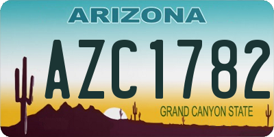 AZ license plate AZC1782