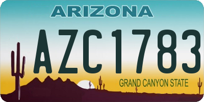 AZ license plate AZC1783