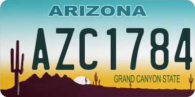 AZ license plate AZC1784
