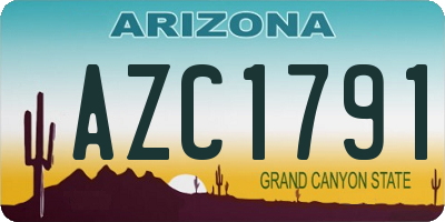 AZ license plate AZC1791