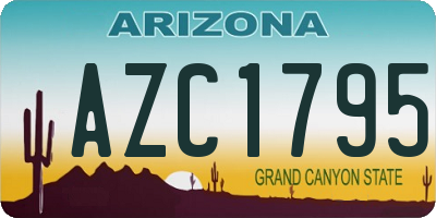 AZ license plate AZC1795