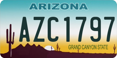 AZ license plate AZC1797