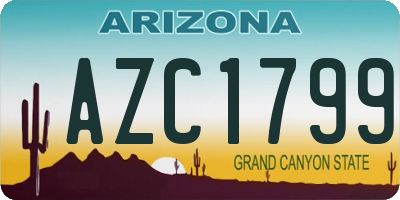 AZ license plate AZC1799
