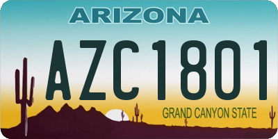 AZ license plate AZC1801