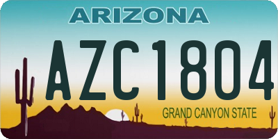 AZ license plate AZC1804