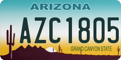 AZ license plate AZC1805