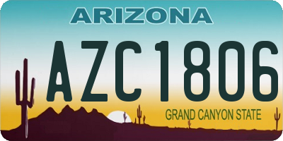 AZ license plate AZC1806