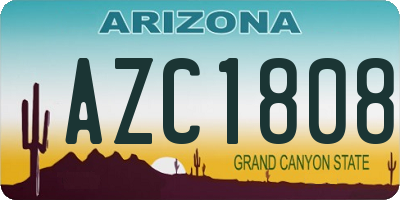 AZ license plate AZC1808