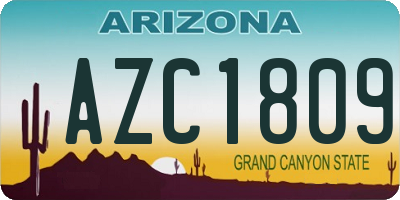 AZ license plate AZC1809