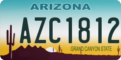 AZ license plate AZC1812