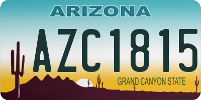 AZ license plate AZC1815