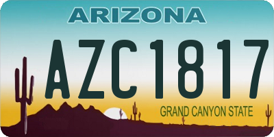 AZ license plate AZC1817